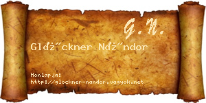 Glöckner Nándor névjegykártya